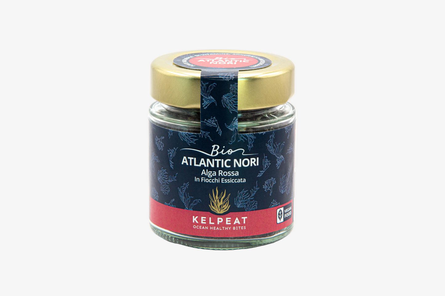 KelpEat Atlantic Nori, Dulse and Kelp jars side by side — comparing three edible seaweeds