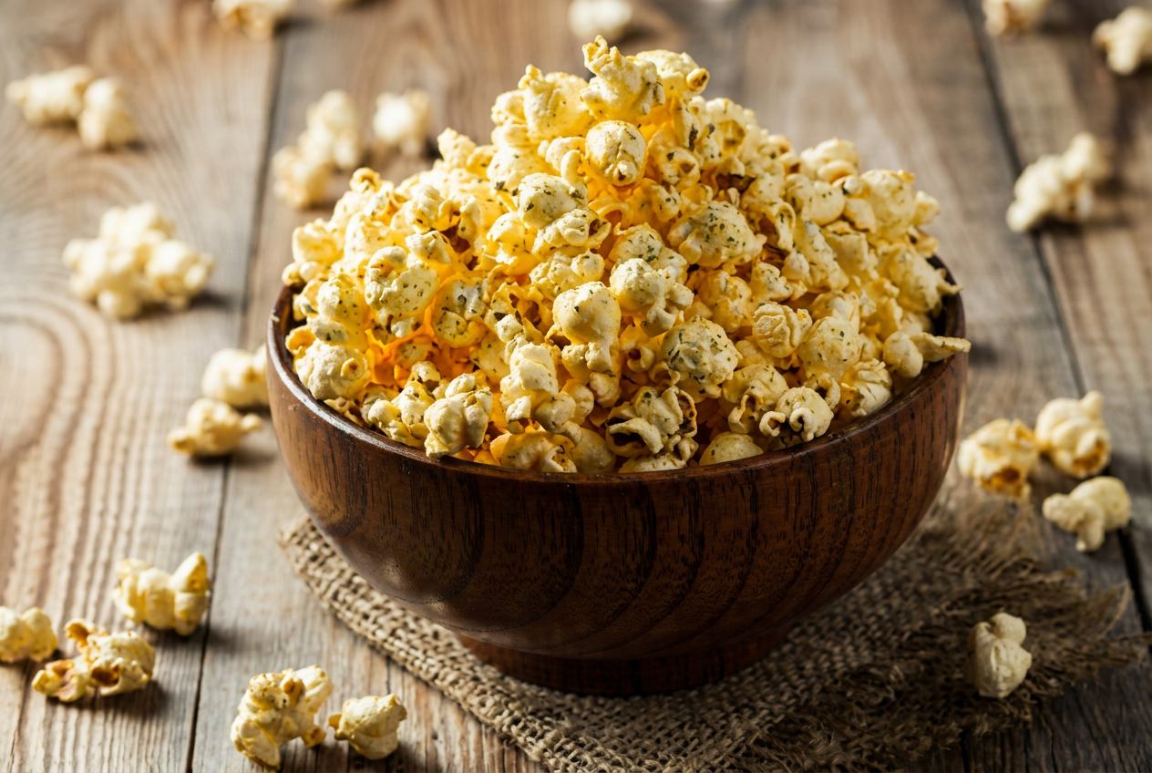 Umami Popcorn with Kelp Flakes