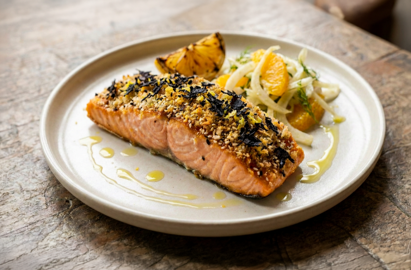 Nori-Crusted Baked Salmon
