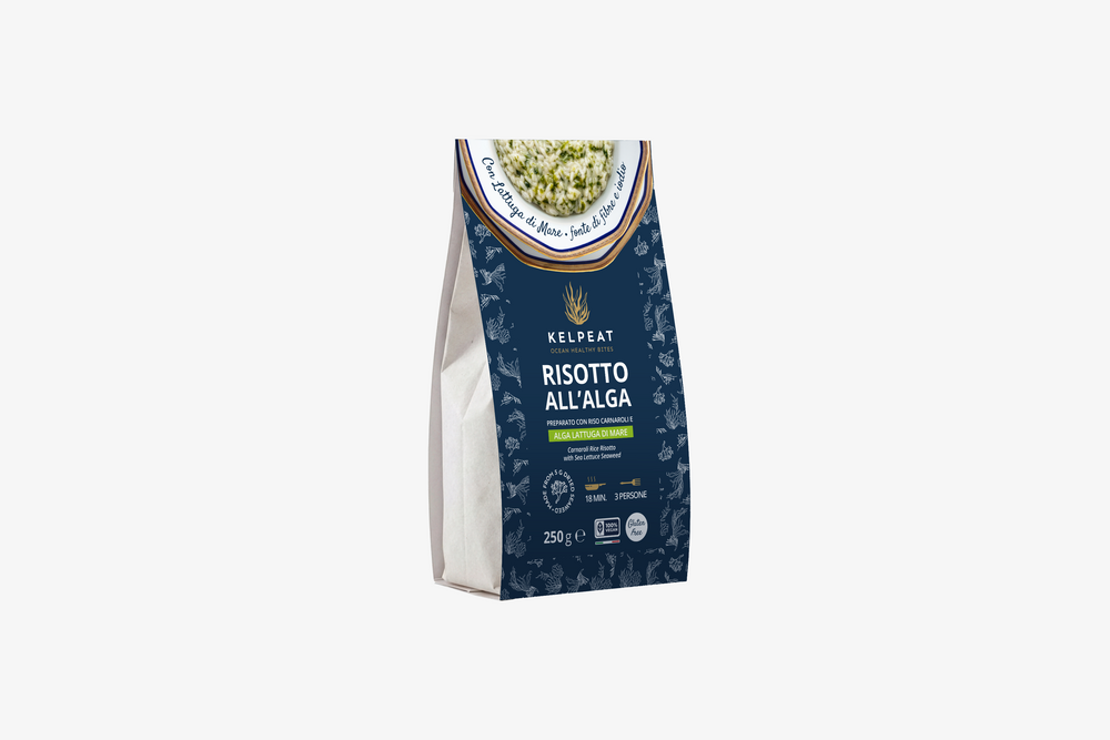 Sea Lettuce Risotto pack on grey background